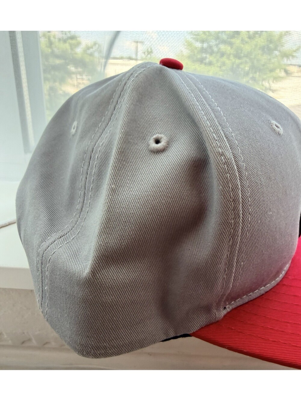 Pink Dolphin Diver Helmet Snapback Hat Gray Red Flat Bill Adjustable Cap - Picture 5 of 6